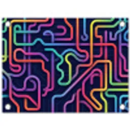 Retro - Abstract - Neon tuinposter los doek klein -3d