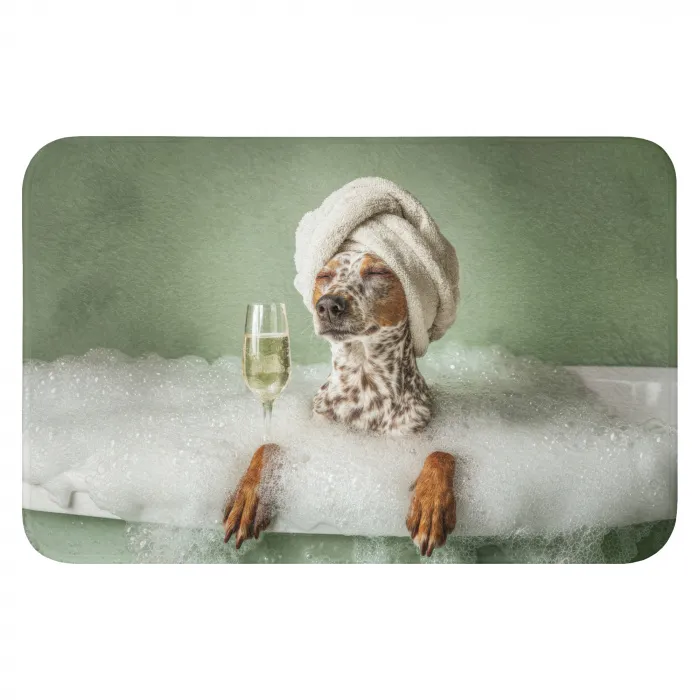 Hond - Bad - Champagne - Handdoek Badmat klein -3d