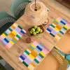 Stroken - Blauw - Patroon - Abstract Placemat vinyl groot -zzsfeer5_Kitchenyeah-website