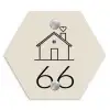 Huis illustratie - Traditioneel Naambord Hexagon klein -3d