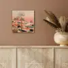 Roze landschap - Palmen - Water aluminium wit klein -sfeer4