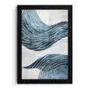 Lijnen - Golven - Abstract - Blauw fotolijst zwart zonder passe partout klein -3d
