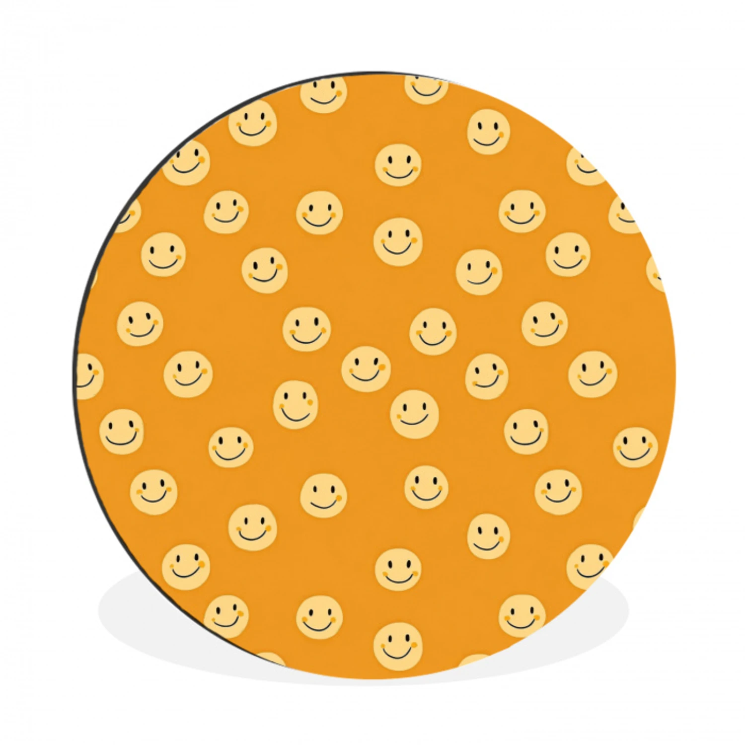 Smileys - Retro - Heel Wandcirkel aluminium klein 190 -3d