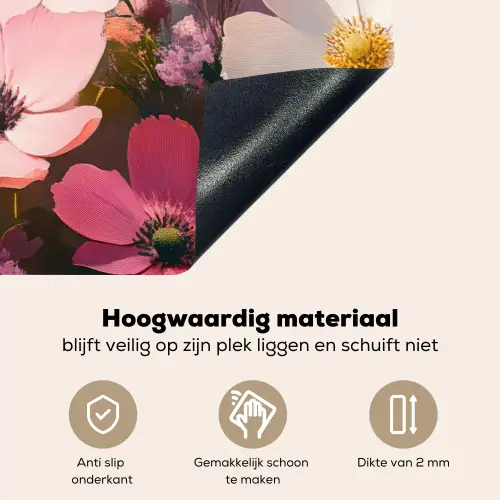 Bloemen - Kleurrijk - Bloei Inductie beschemer met haakjes klein -ky-onderkant-nl