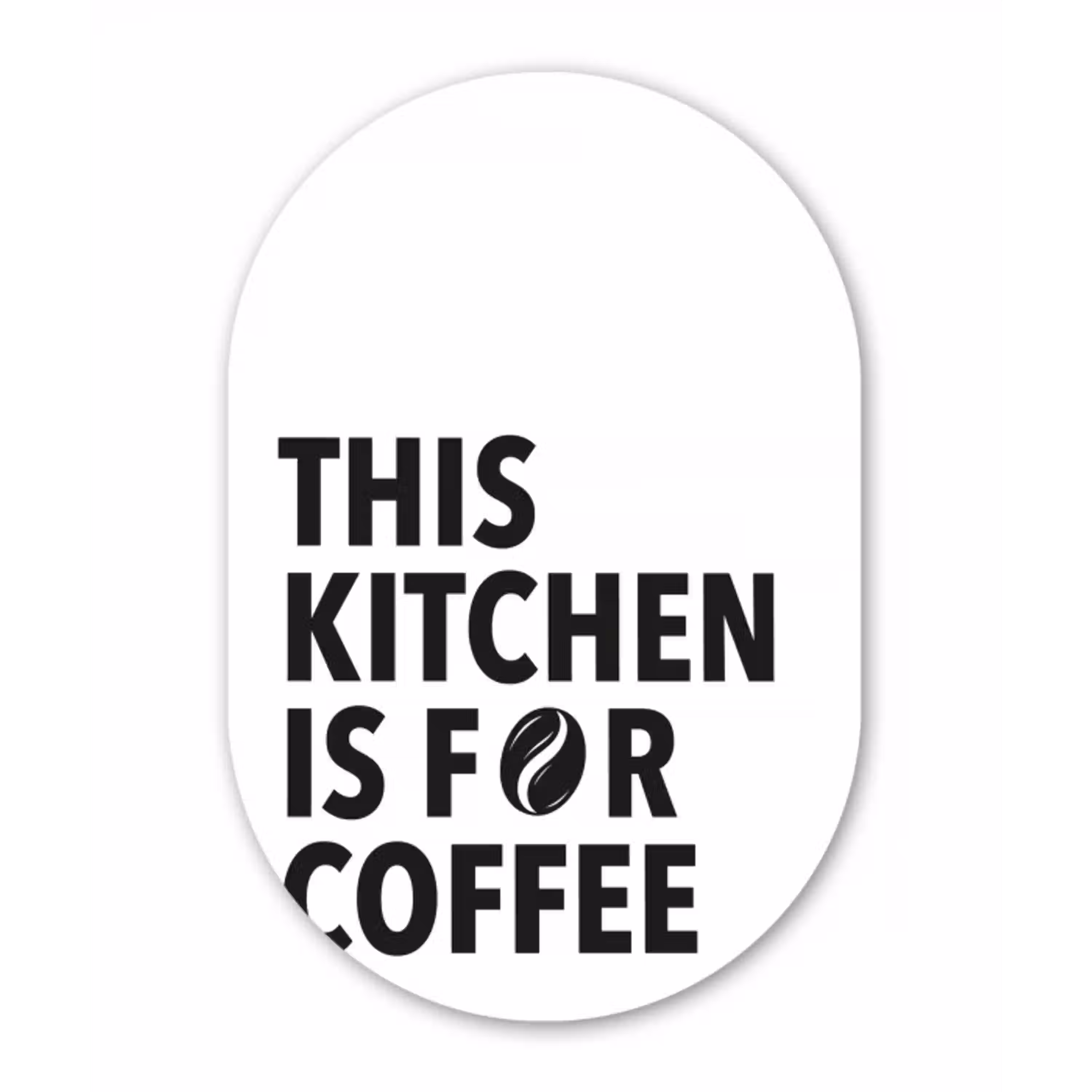 Quotes  - Koffie - Bonen - Modern Wandcirkel Ovaal Aluminium middel -3d