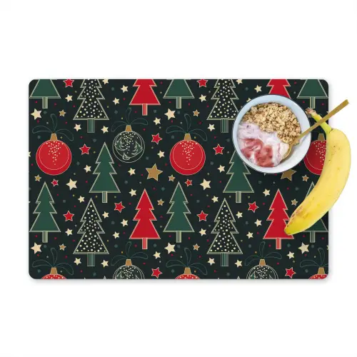 Illustratie - Kerst - Sterren - Groen Placemat vinyl groot 368 -zzzproduct_Kitchenyeah-website