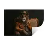 Bril - Leeuw - Bank - Hoed Muursticker klein -3d
