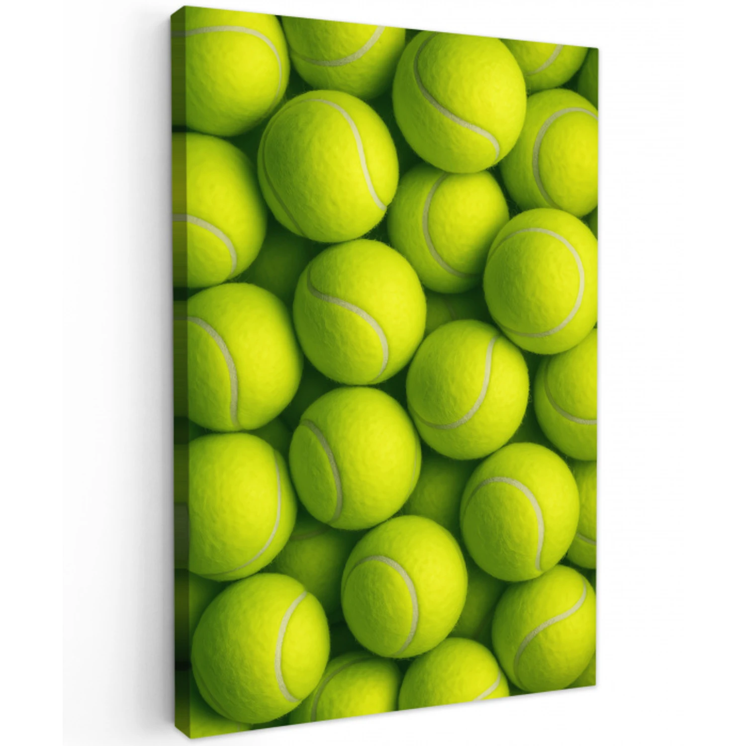 Tennisballen - Bal - Geel Tuinposter op houten frame 2 cm dik middel -3d