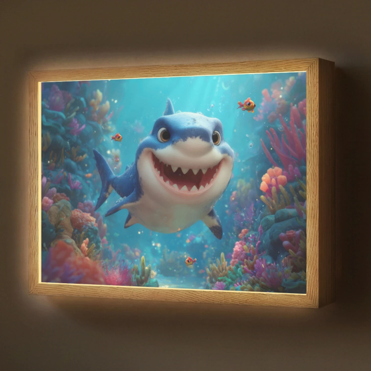 Haai - Onderwaterwereld - Oceaan Light Box met batterij (Wandlamp) middel -z3d_website