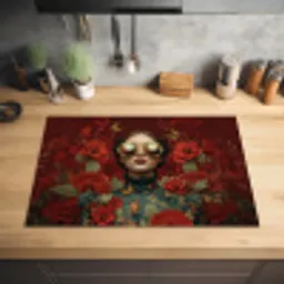 Bloemen - Dieprood - Zonnebril - Vrouw Inductie beschermer vinyl 3mm klein -sfeer5
