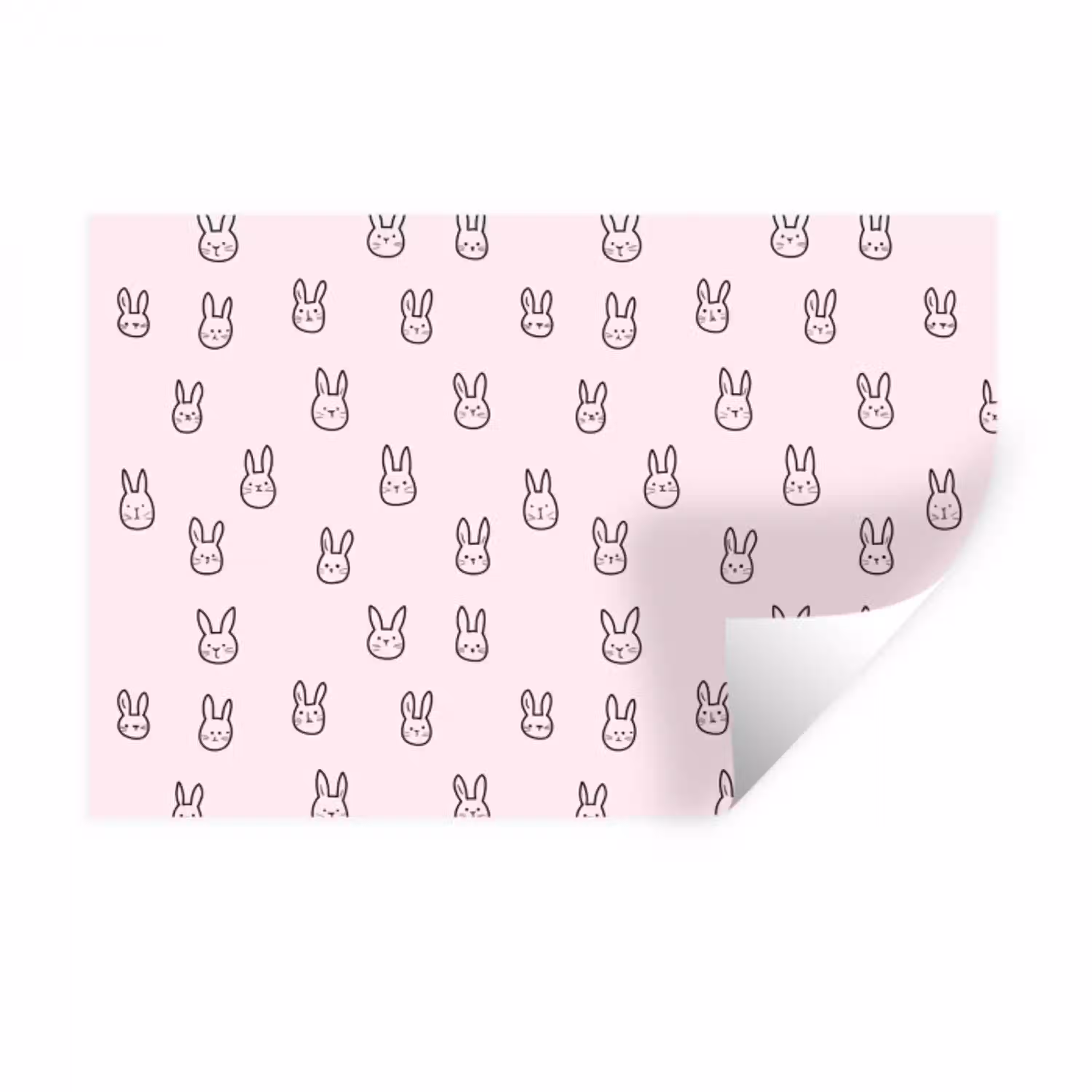 Konijnen - Minimalistisch - Roze Muursticker klein 286 -3d
