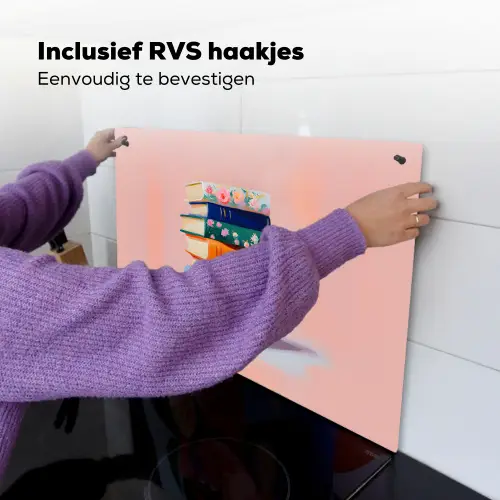 Boeken - Stapel - Kleurrijk Inductie beschemer met haakjes klein -ky-ophangen-nl
