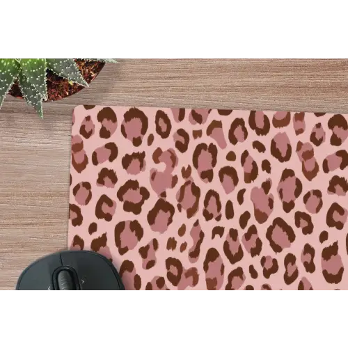 Luipaard - Patroon - Roze muismat rubber klein 262 -closeup