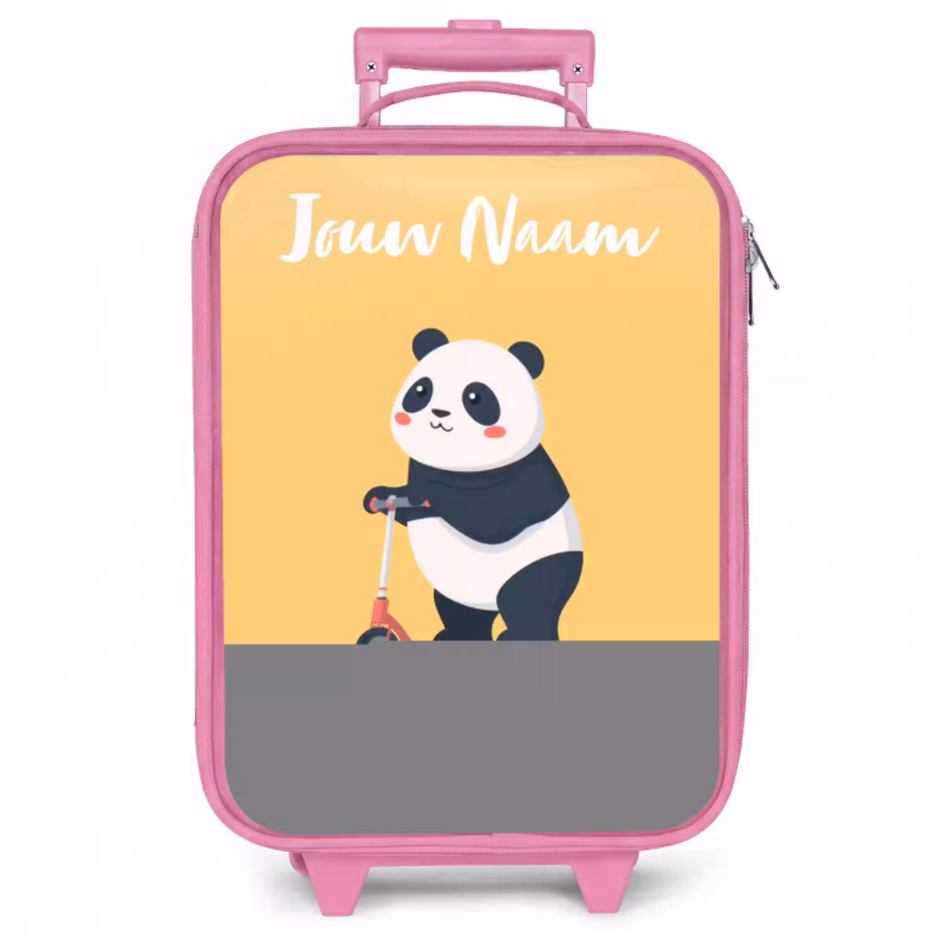 Panda - Step - Geel Kinderkoffer - Roze klein -zzz_website3d
