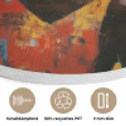 Vrouw - Ogen - Penseelstreken - Geel Akoestische PET Vilt - Rond klein -closeup_DE