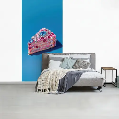 Taart - Edelstenen - Glitters - Roze fotobehang vinyl groot -slaapkamer