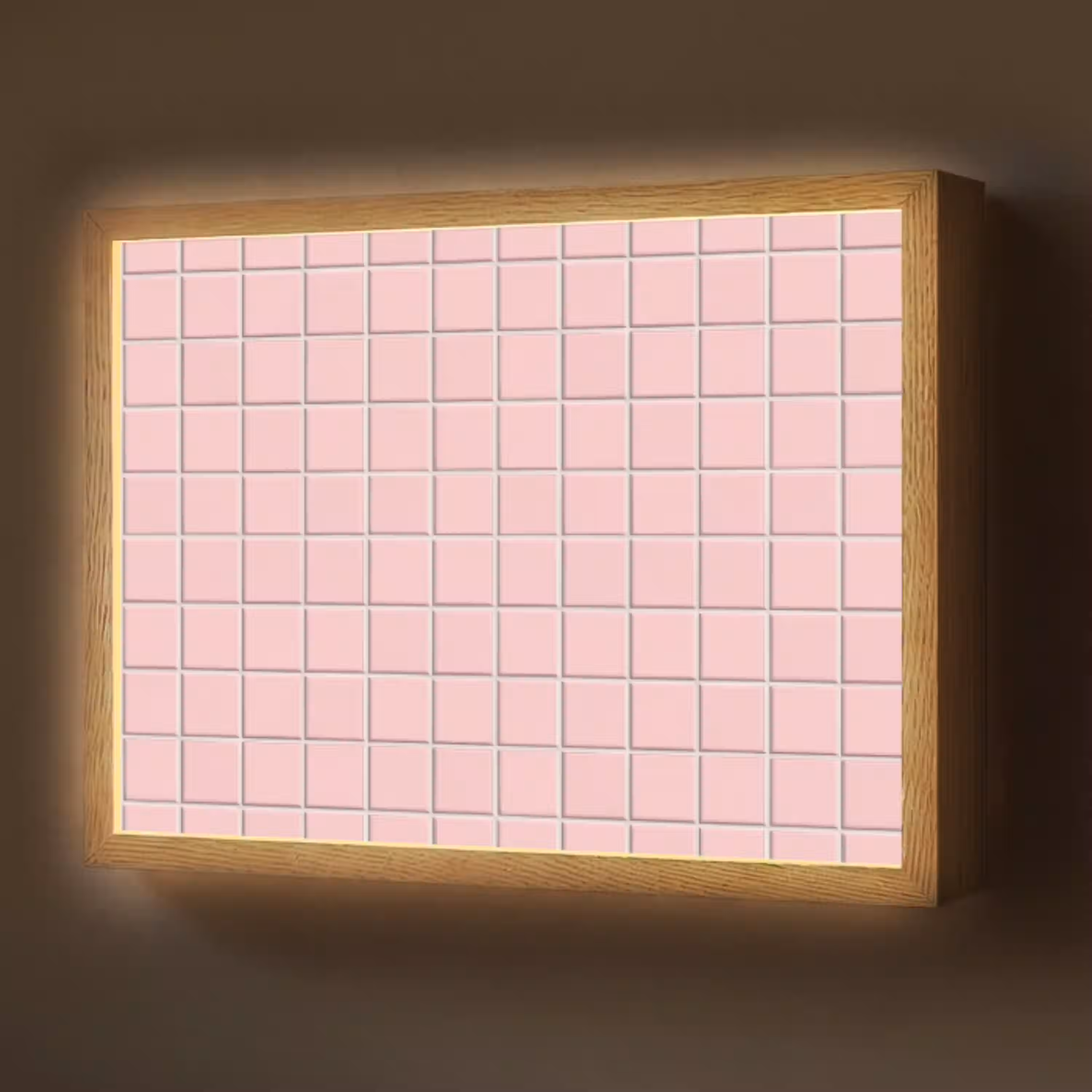 Patroon - Tegel - Pastelroze Light Box met batterij (Wandlamp) middel 907 -z3d_website