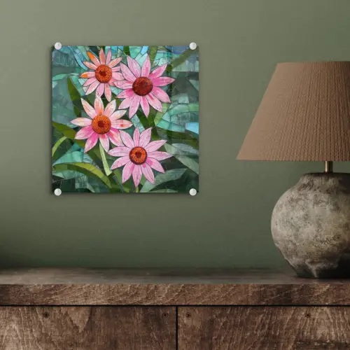 Bloemen - Roze - Glasmozaïek plexiglas 5mm klein -sfeer3
