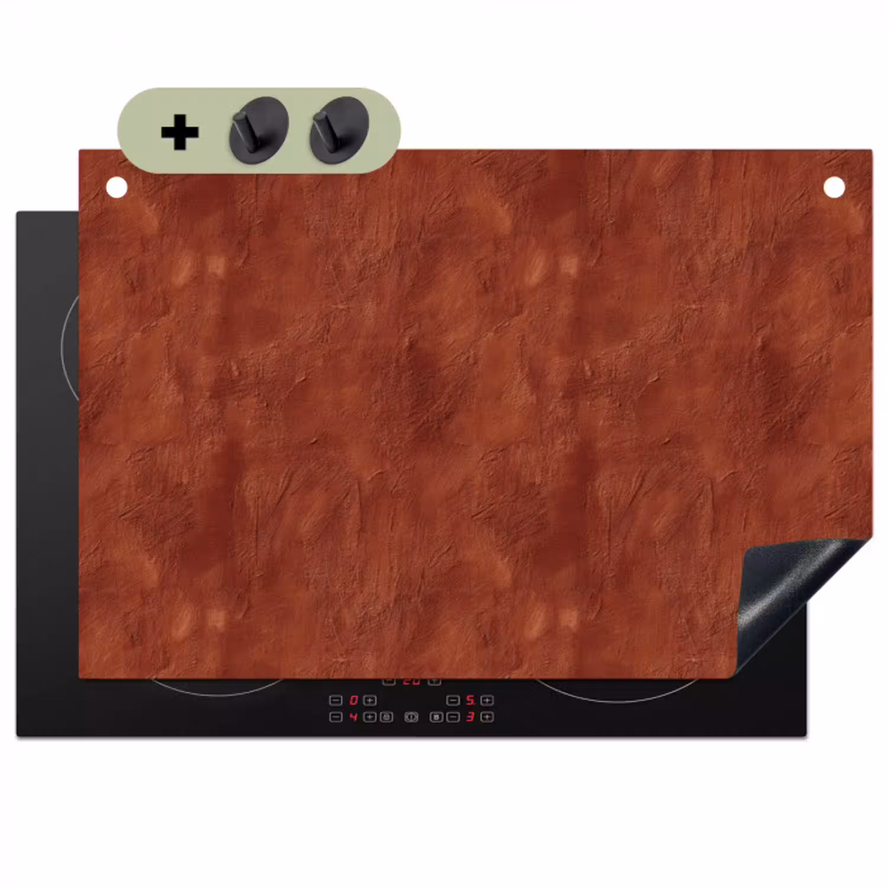 Stucwerk - Textuur  - Terracotta Inductie beschemer met haakjes klein 777 -3d