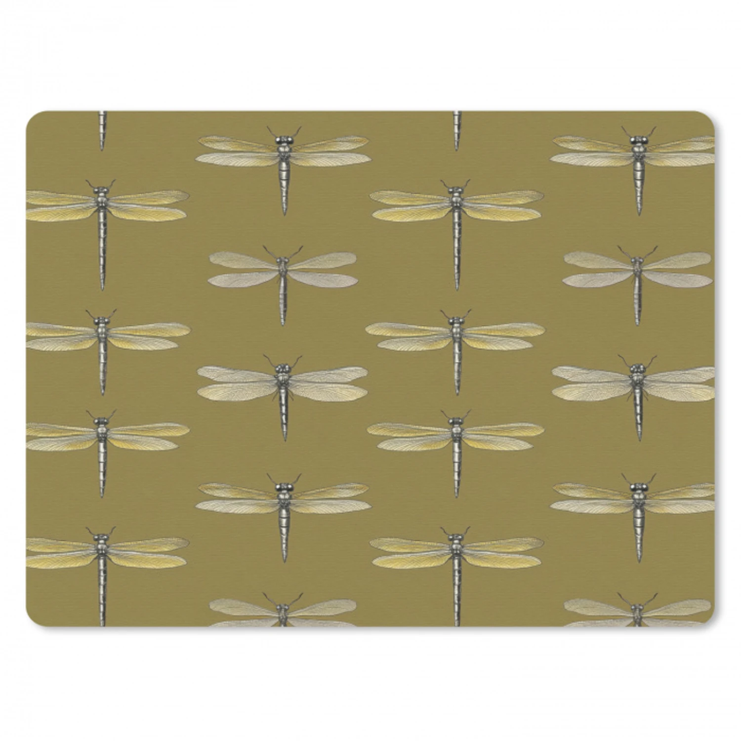 Libellen - Patroon - Groen muismat rubber klein 262 -3d