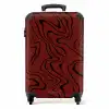 Rode achtergrond met abstracte zwarte lijnen NBS - Handbagage koffer - Unisex middel -productfoto_recht