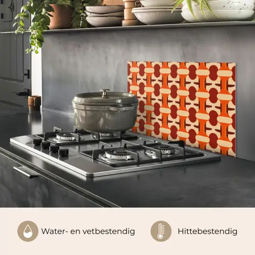 Geometrisch - Retro - Oranje keuken achterwand spatscherm klein 900 -usp_NL