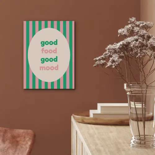 Gestreept - Quote - Ovaal - Roze PET vilt klein -sfeer4