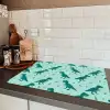Donkergroen - Dinosaurussen - Afdrukken - Bladeren Inductie beschermer vinyl 3mm klein -sfeer3