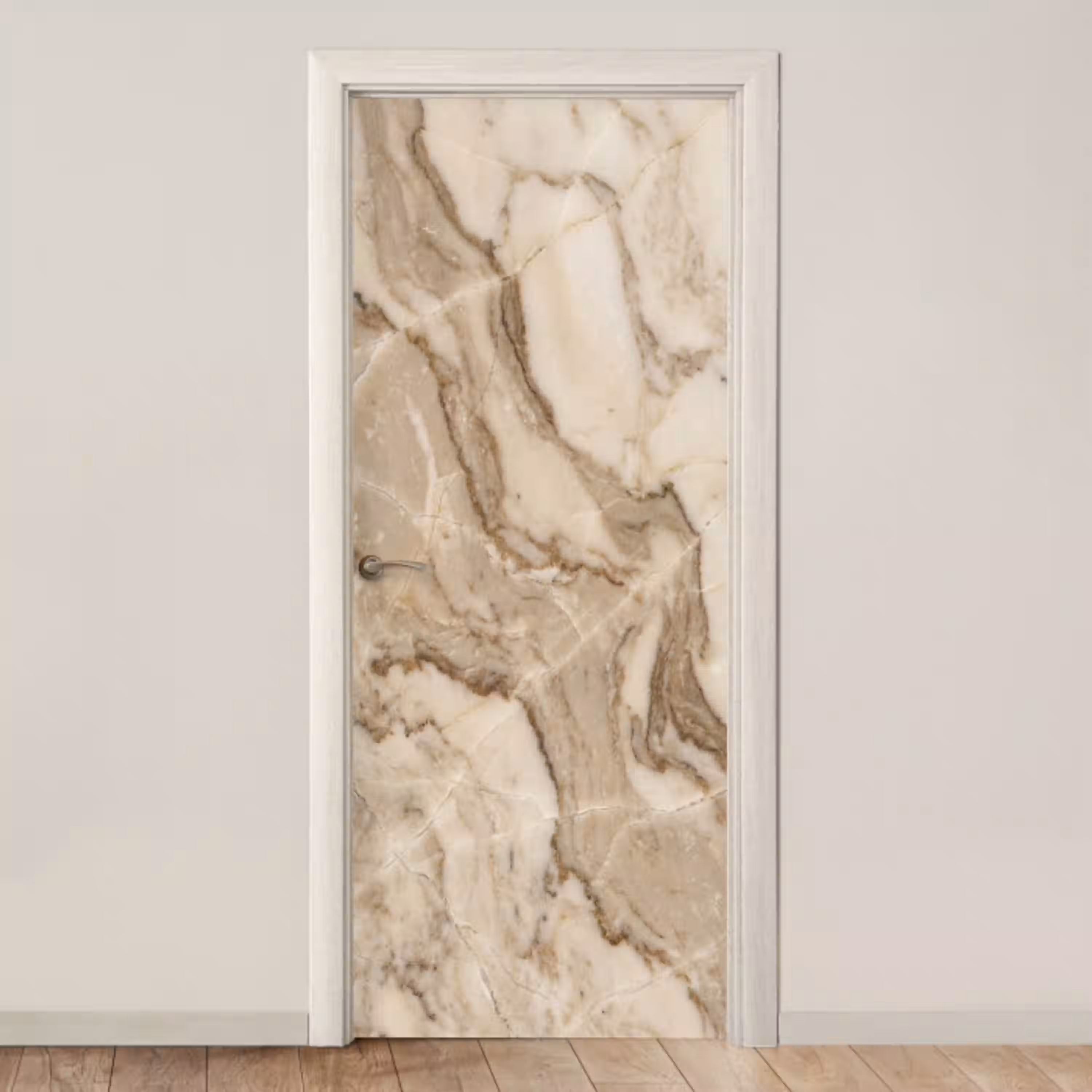 Marmer - Aderen - Textuur - Beige - Modern deurposter klein -3d_beige