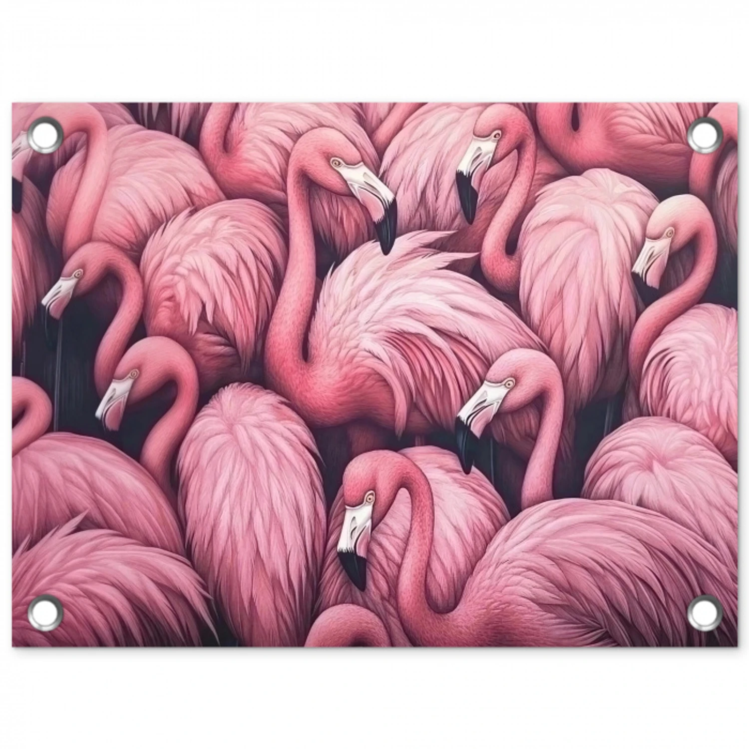 Flamingo - Roze - Dieren tuinposter los doek klein -3d