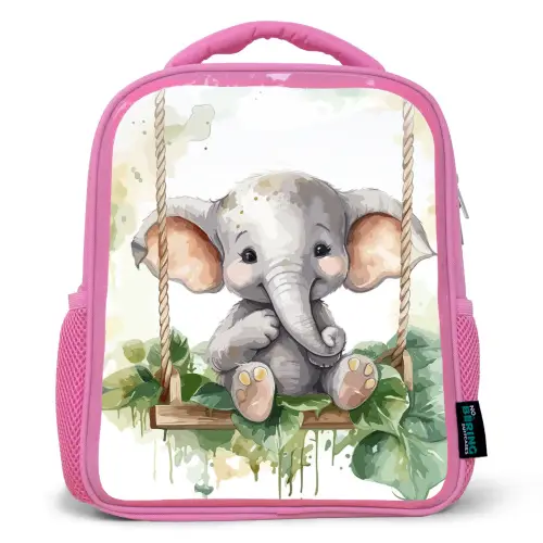 Olifant - Dier - Kinderen - Jungle Kinderrugzak - Roze middel -3d