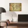 Wereldkaart - Vintage - Antiek - Bruin - Papier aluminium wit klein -sfeer5