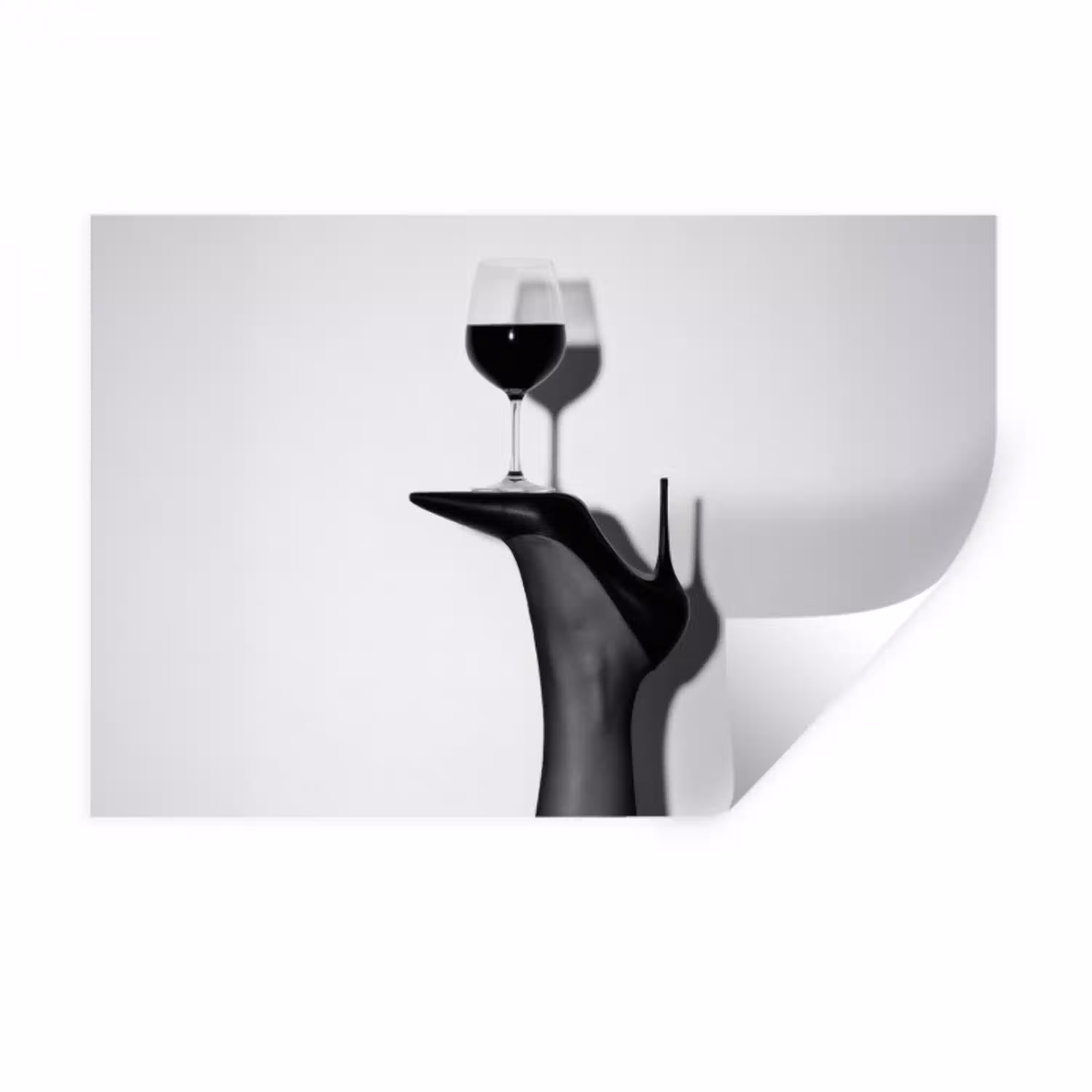 Hak - Wijn - Minimalistisch - Zwart Muursticker klein -3d