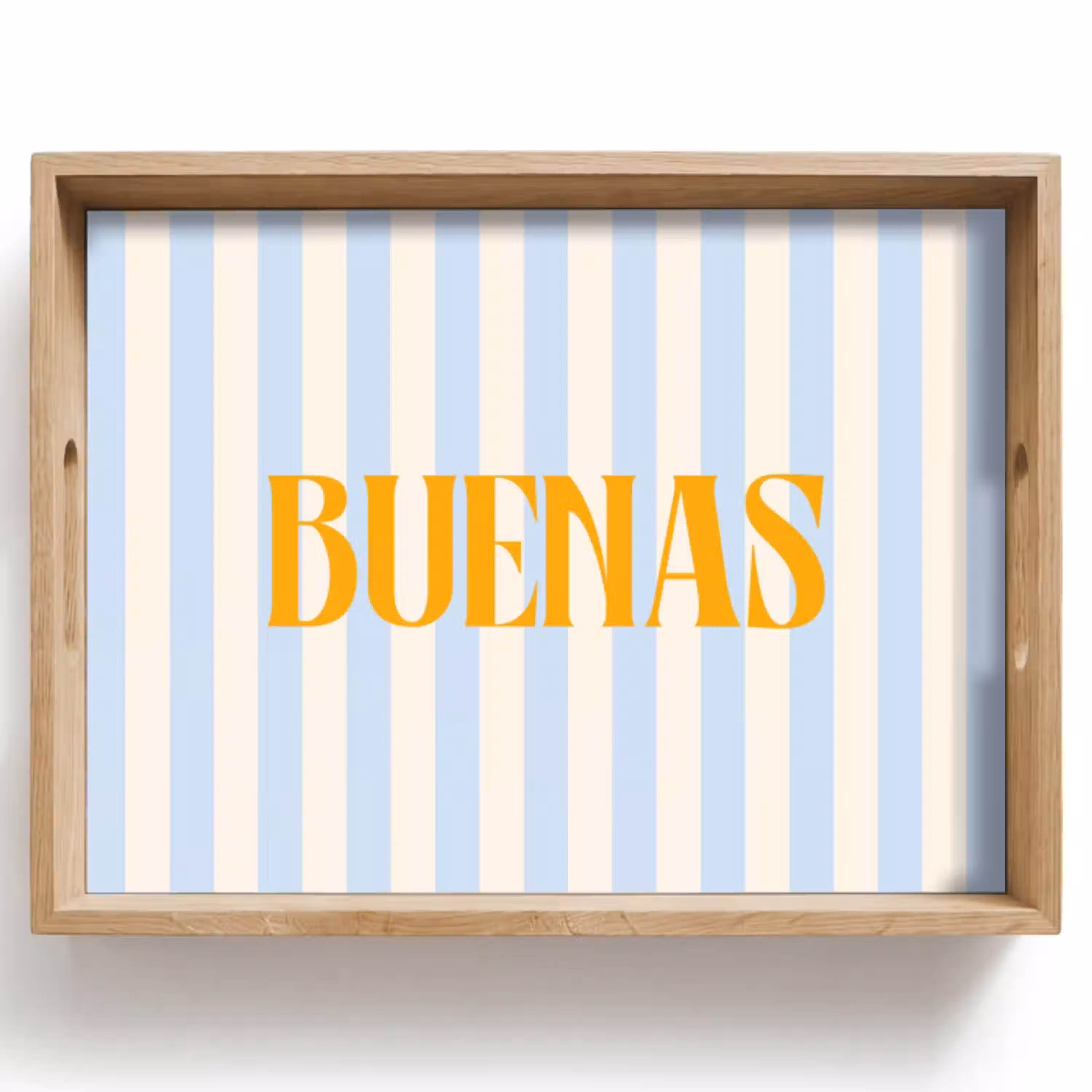 Oranje - Blauw - Strepen - Buenas Dienblad Rechthoek middel -z3d_shopping