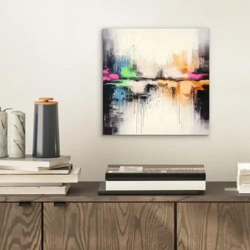 Abstract - Kleurexplosie - Landschap aluminium wit klein -sfeer1