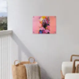 Kleurrijk - Bloemen - Vrouw - Zon tuinposter los doek klein -sfeer8