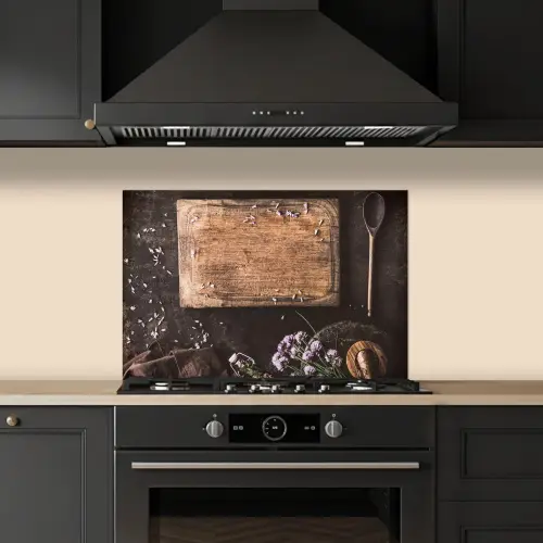 Stilleven met Snijplank keuken achterwand spatscherm klein -sfeer1