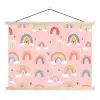 Regenboog - Patroon - Pastel textielposter latten blank klein -3d