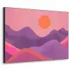 Zon - Heuvels - Paars - Abstract Textielframe zwart klein -3d