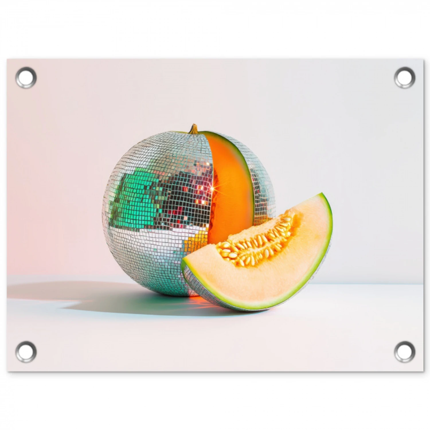 Disco - Discobal - Meloen - Pastel tuinposter los doek klein -3d