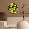 Gele - Citroenen - Druppels - Fruit Wandcirkel kunststof plaat 5mm dik klein 188 -sfeer1