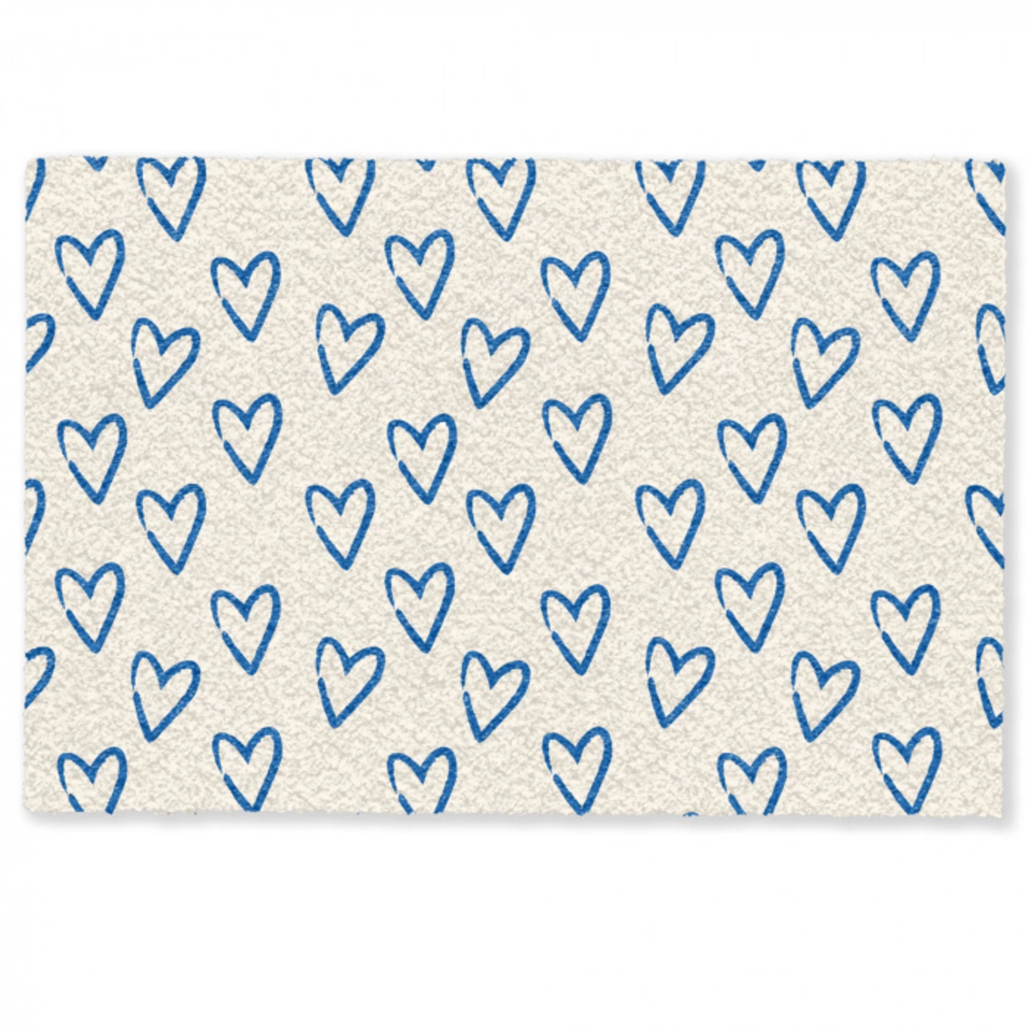 Hartjes patroon - Blauw - Beige - Liefde Deurmat klein -zkaufland3d