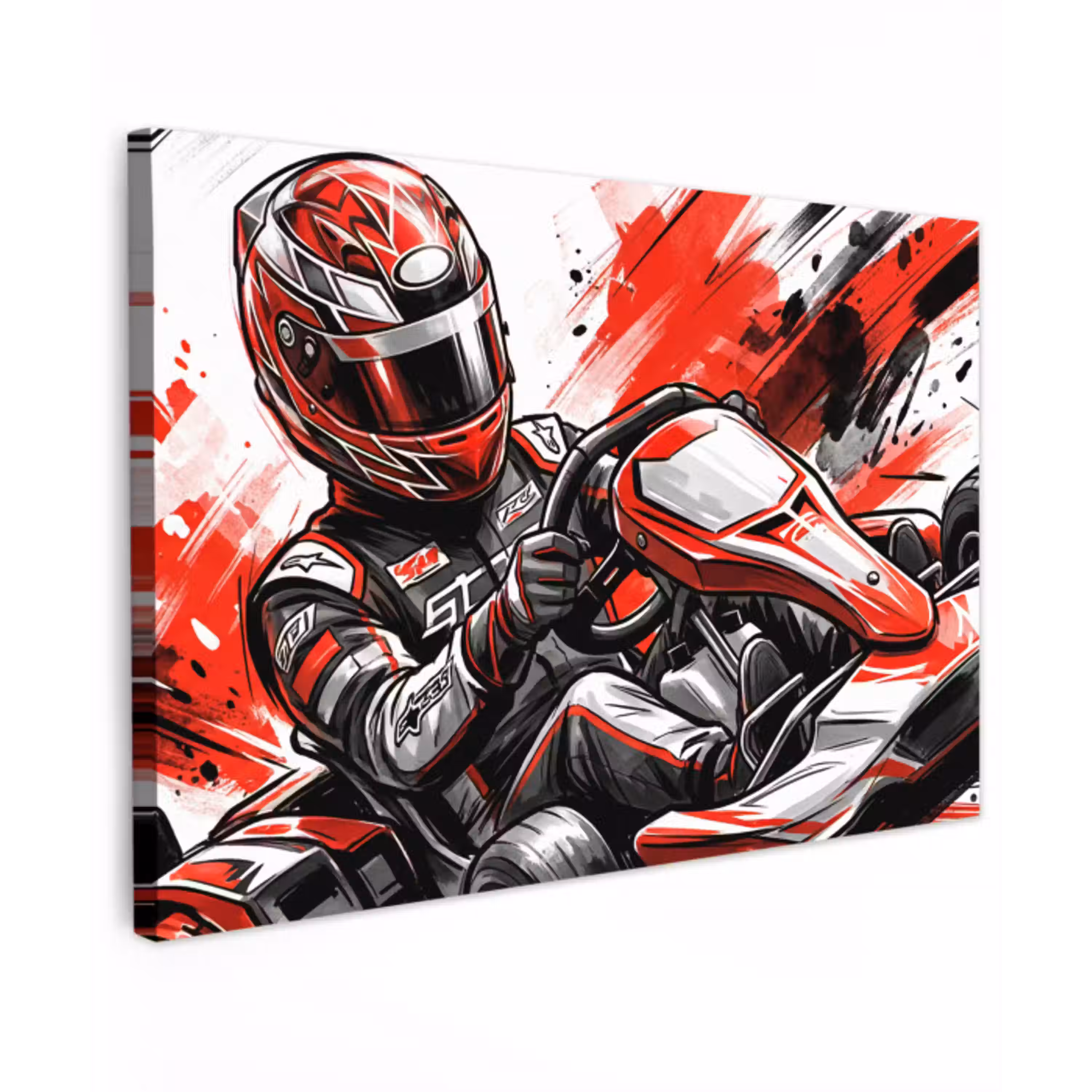 Kart - Coureur - Snelheid - Rood canvas 2cm klein -z3d
