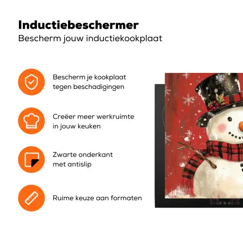 Sneeuwpret - Winter - Sneeuwpop Inductie beschermer vinyl 3mm klein -zzzzzzz-td-ups