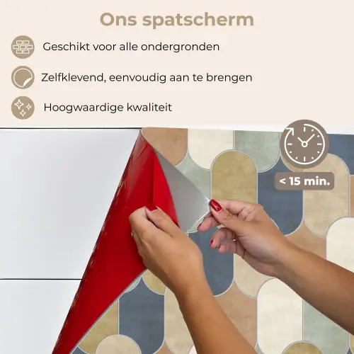 Harmonie - Patroon - Kleurrijk keuken achterwand spatscherm klein 900 -spatscherm_NL
