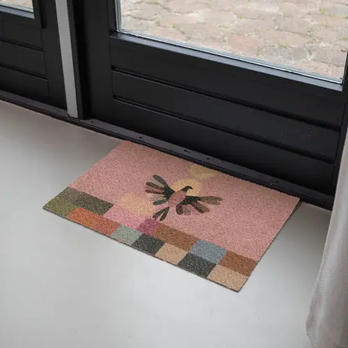 Illustratie - Vogel - Vlakken - Kleurrijk Deurmat klein -sfeer2