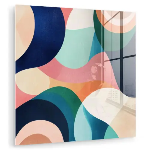 Abstract - Blauw - Roze plexiglas 5mm klein -zzzproduct_nieuw