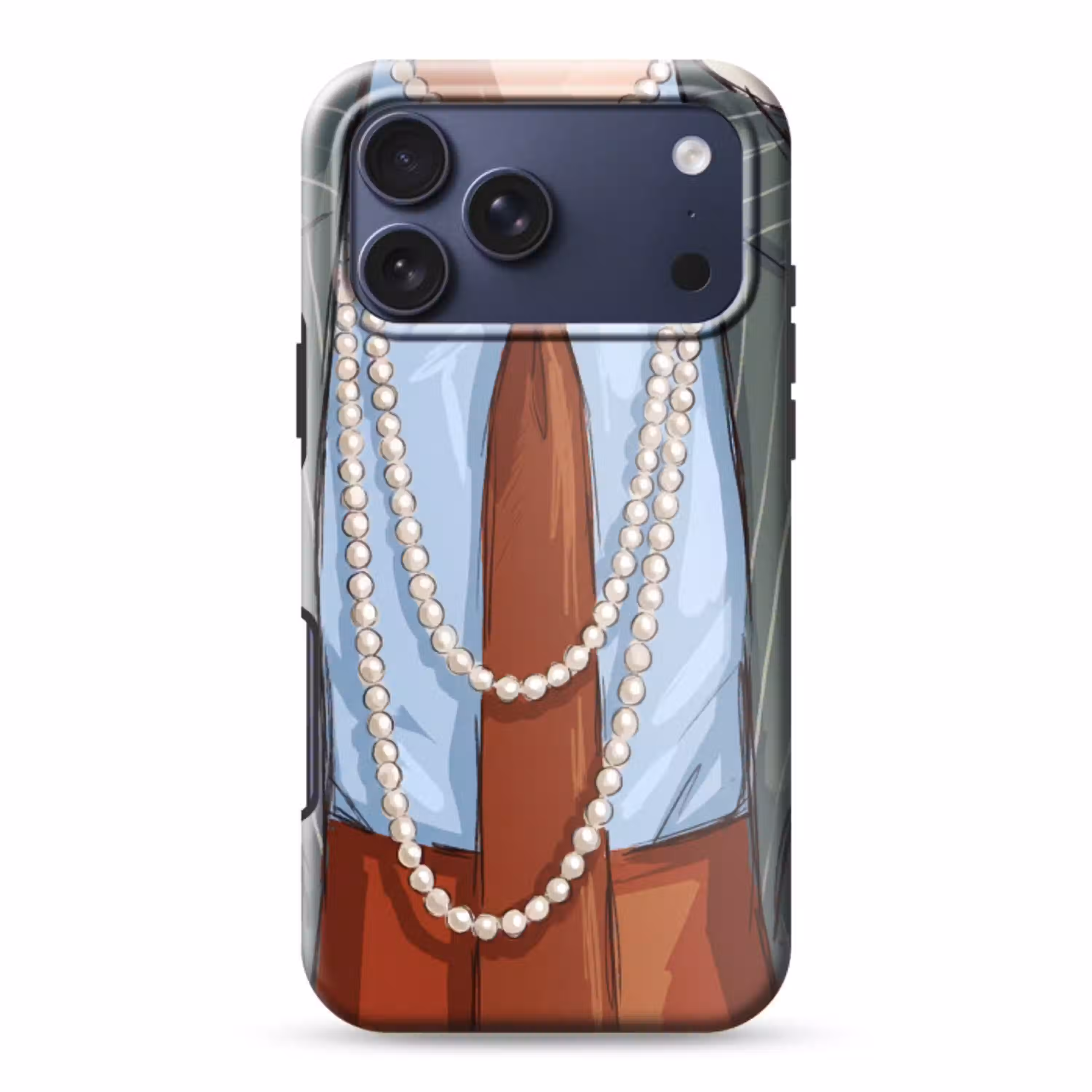 Kleding - Strik - Parels - Klassiek - Mode Toughcase MagSafe Apple iPhone 17 Pro Max klein -3d