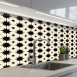Stervormen - Geometrisch - Zwart keuken achterwand 2 middel 871 -3d_schuin