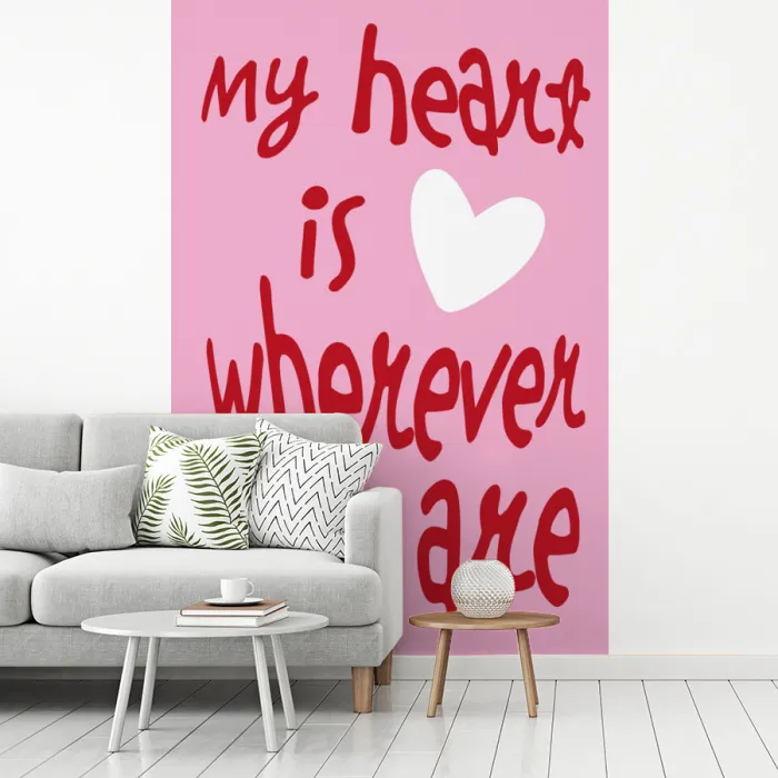 Valentijn - Hart - Liefde - Roze fotobehang vinyl groot -woonkamer